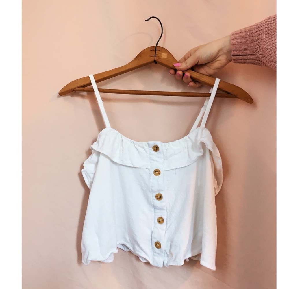 flowy white crop top